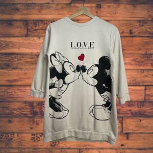 Zara Disney Mickey Minnie Mouse‎ Sweatshirt Kids 10 Cream